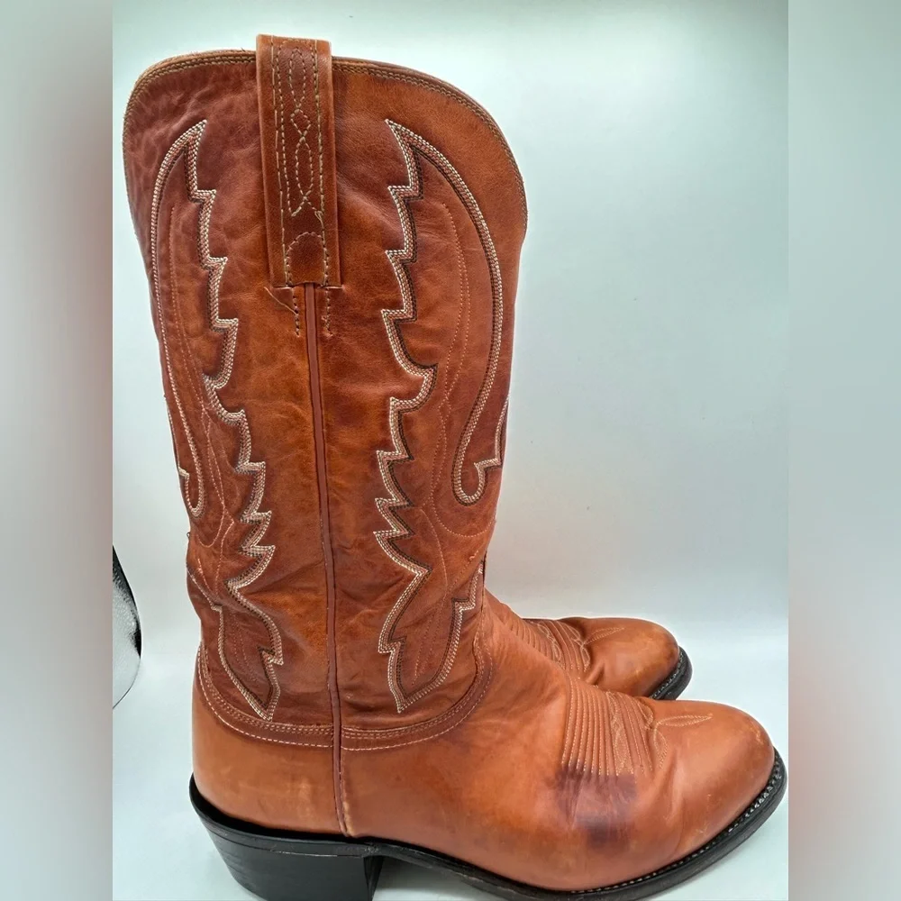 Lucchese 1883 Men’s Cowboy Western Boots Camel Brown Leather Men’s Size 8.5 2E - Picture 8 of 14